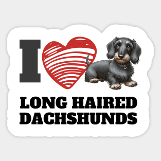 Long Haired Dachshunds Sticker